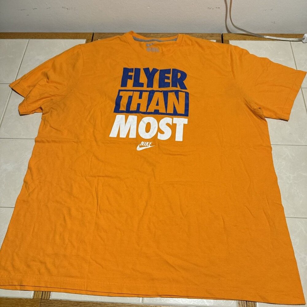 Nike “Flyer Than Most” Graphic T-Shirt Orange Men's XXL